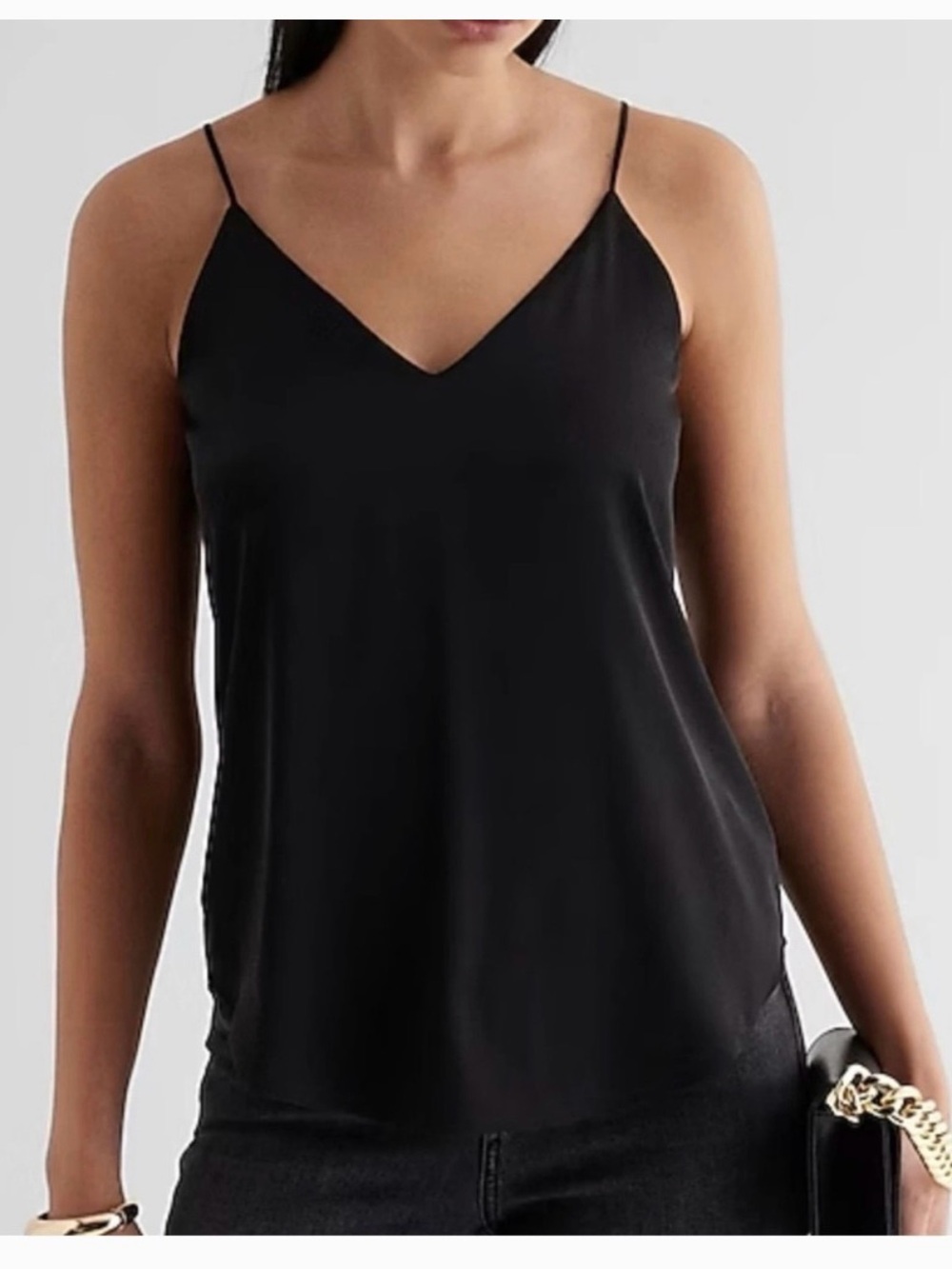 Express Black Women's Satin Camisole Top Women’s Lightweight Layering Size Small